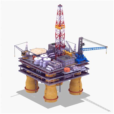 oil rig platform 3d model