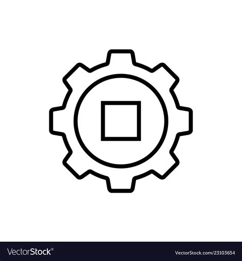 Gear icon line art style Royalty Free Vector Image