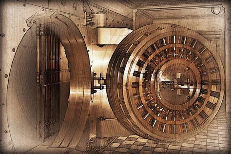 Vintage Bank Vault Door and Lock No. 1 Digital Art by Serge Averbukh - Pixels Merch