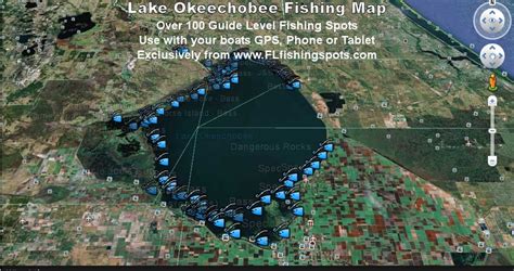 Lake Okeechobee Fishing Spots Map - Fish for Bass, Crappie and more