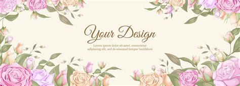 Wedding banner with watercolor rose borders 1225482 Vector Art at Vecteezy