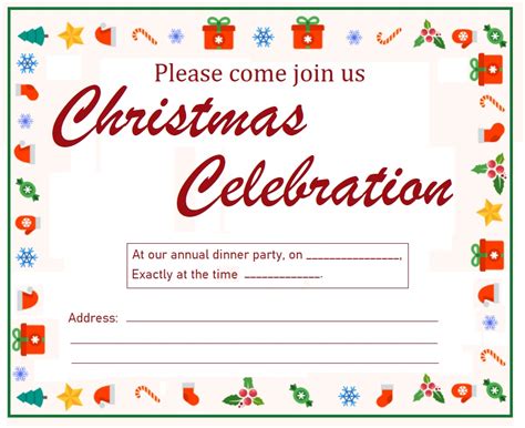 Christmas Celebration Invitation Format | Free Word & Excel Templates