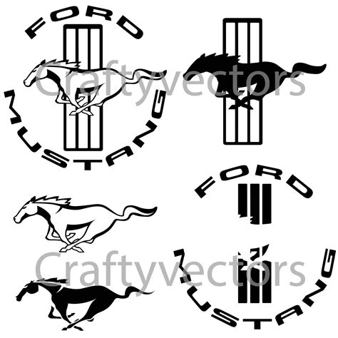 Ford Mustang Logos Vector