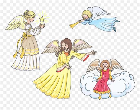 Child Art,art,angel - Clip Art Four Angels, HD Png Download - vhv