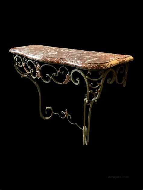 Wrought Iron Console Table & Marble Top - Antiques Atlas