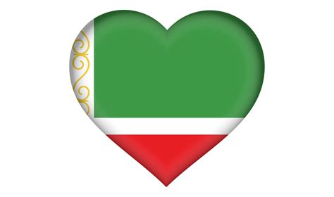 chechen republic flag icon in the form of a heart 13471419 PNG