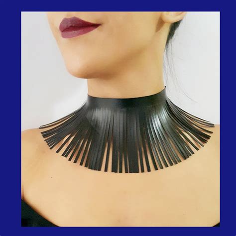 Gothic Collar Faux Leather Choker Necklace Black Choker | Etsy