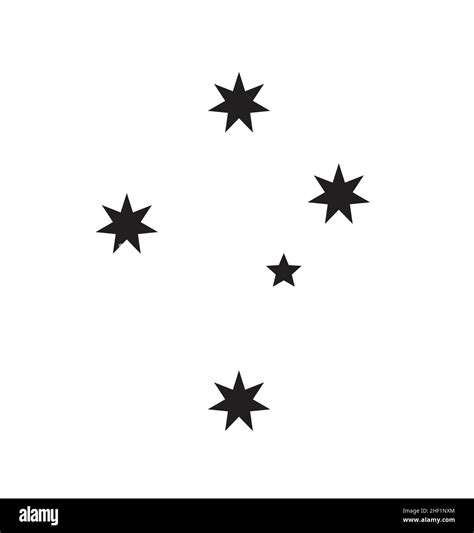 simple classic southern cross stars stylised constellation vector isolated on white background ...