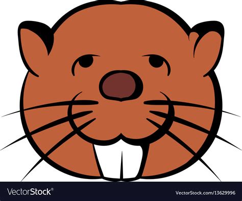 Head beaver icon cartoon Royalty Free Vector Image