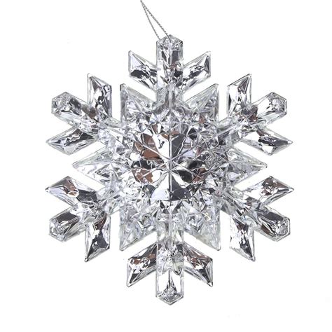 Hanging Acrylic Crystal Faceted Snowflake Christmas Tree Ornaments, Cl – Party Mill