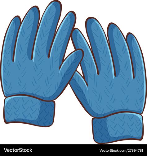 Blue winter gloves on white background Royalty Free Vector