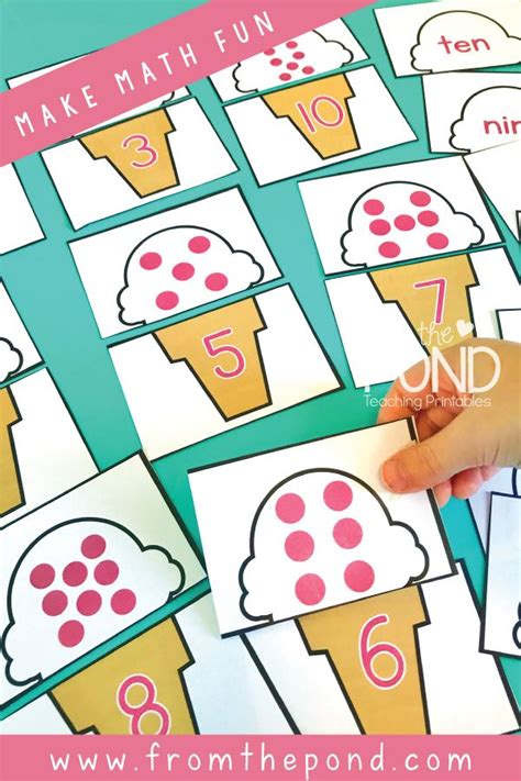 Learn numbers with the fun ice cream cards! Math Rti, Fun Math, Maths, Math Center Activities ...