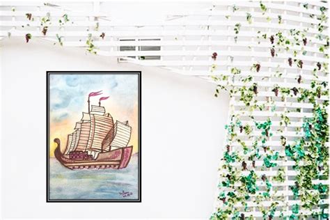 Vintage Chola Navy Ship Watercolor Painting/vintage Ship | Etsy