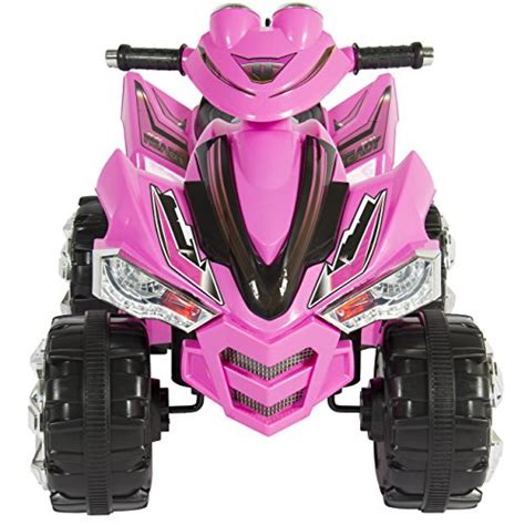 Best Choice Products Pink Kids Ride On ATV Quad 4 Wheeler 12V Battery Electric Power Led Lights ...