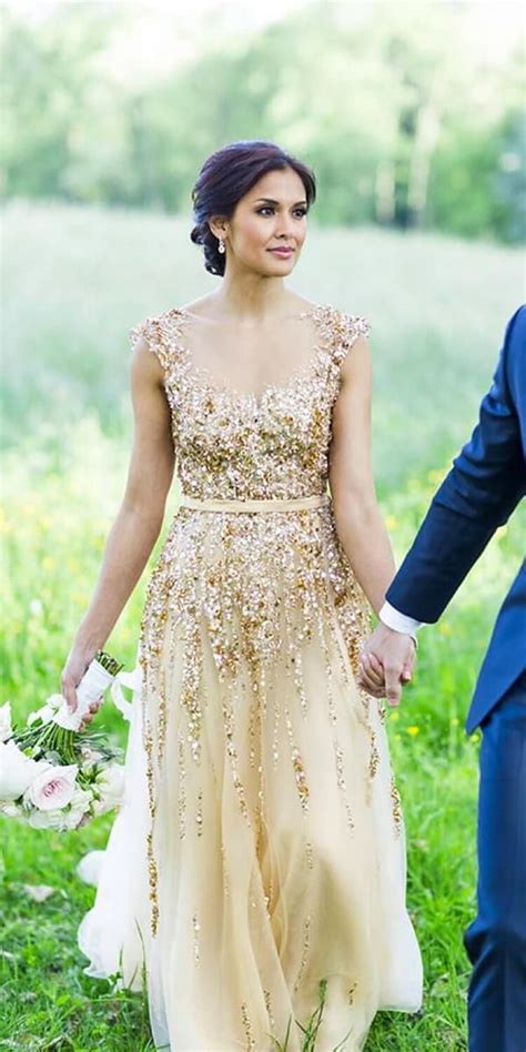 White And Rose Gold Wedding Dresses - Wedding Organizer