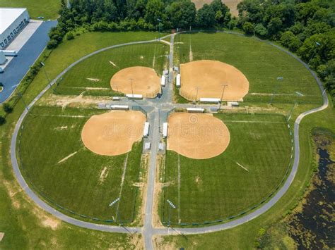 Aerial View of Baseball Field Stock Image - Image of championship, green: 119999221