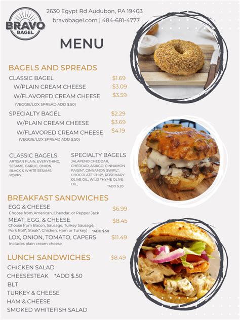 Menu – Bravo Bagel