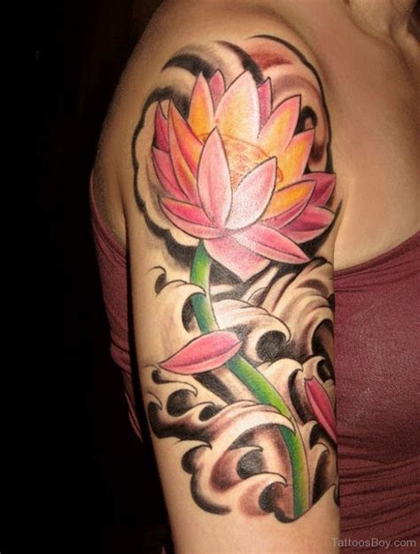 Fantastic Lotus Flower Tattoo On Half Sleeve | Tattoo Designs, Tattoo ...