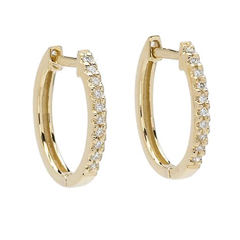 Elizabeth Showers Gold & Diamond Huggie Hoop Earrings | Gump's