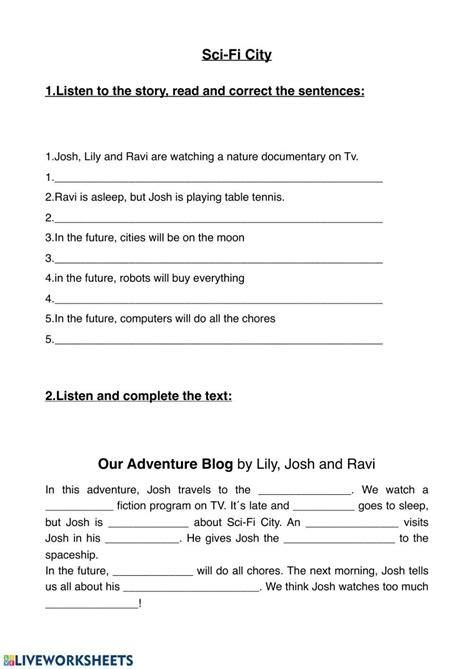 Future city worksheet | Live Worksheets