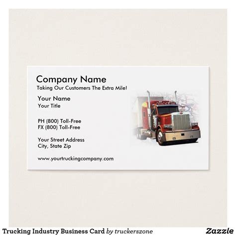 Trucking Industry Business Card | Zazzle | Business cards, Customizable business cards, Business ...