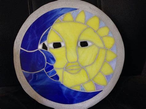 Sun &Moon stained glass mosaic garden stepping stone in 2023 | Mosaic ...