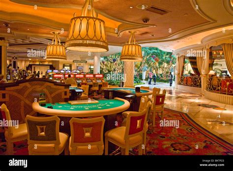 POKER TABLES inside the WYNN HOTEL and CASINO - LAS VEGAS, NEVADA Stock ...