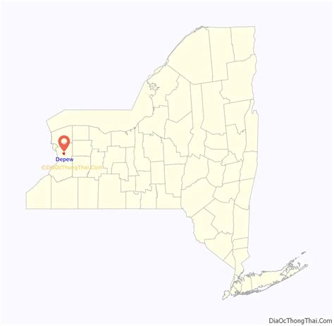 Map of Depew village, New York - Thong Thai Real