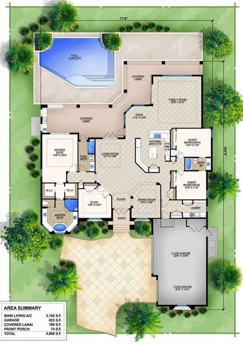 Awesome Floor Plans For Homes With Pools - New Home Plans Design