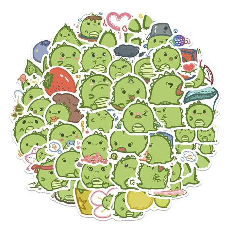 Buy Cute Dinosaur Stickers Pack 50Pcs, Waterproof Vinyl Decals Animals ...