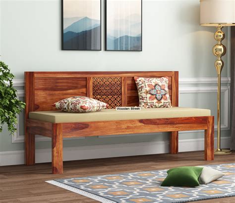 Buy Cambrey Bench With Back Rest (Honey Finish) Online in India at Best ...