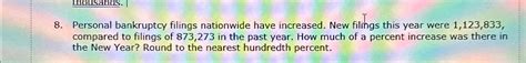 Solved Personal bankruptcy filings nationwide have | Chegg.com