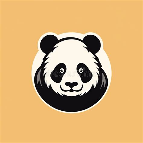 Simple Panda Head Logo Design Stock Illustration - Illustration of ...