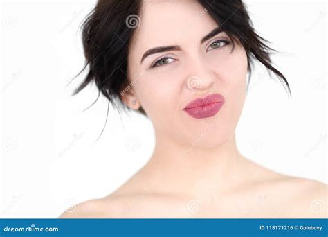 Emotion Face Smiling Woman Pleased Self Satisfied Stock Photo - Image of girl, adult: 118171216