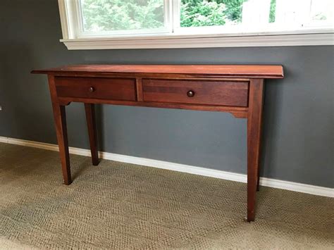 Lot # 41 - Cherry Wood Sofa Table w/ Dovetail Drawers - (Some Surface Issues - 29"t x 52"w x 16 ...