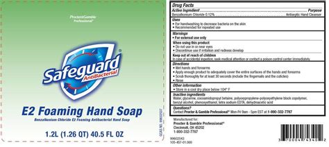 Safeguard Antibacterial E2 Foaming (soap) Procter & Gamble ...