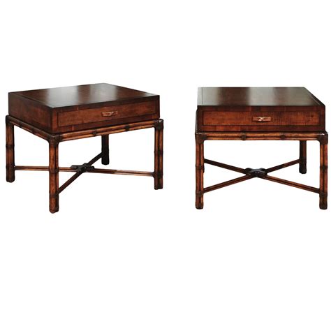 Beautiful Restored Pair of Large-Scale Vintage Campaign End Tables by Henredon on Chairish.com ...