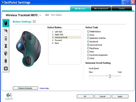 Customizing my M570 Wireless Trackball with Logitech SetPoint Software – Logitech B2B Support