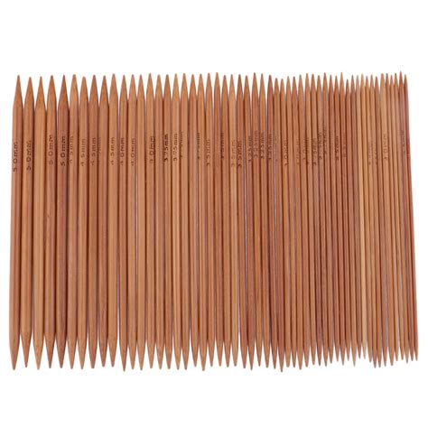 55pcs Double Pointed Knitting Needles Set Carbonized Bamboo Knitting ...