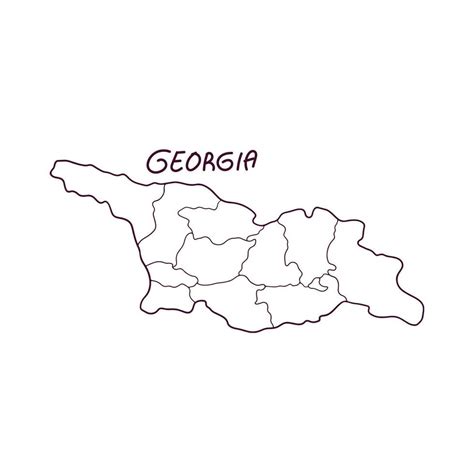 Hand Drawn Doodle Map Of Georgia. Vector Illustration 25679361 Vector ...