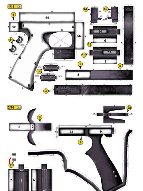 Printable Papercraft Gun Templates