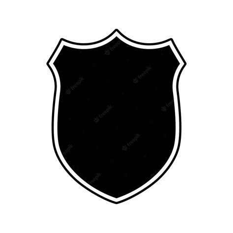 Premium Vector | Shield vector black color isolated