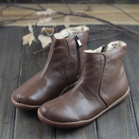 Women's Boots Genuine Leather Ladies Ankle Boots Woman Barefoot Shoes ...