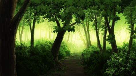 Download Anime Forest HD Wallpaper by 青葉 HAL