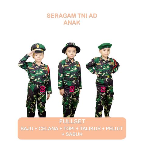 Pdl TNI Uniforms For Children With Little Stripes, Professional ...