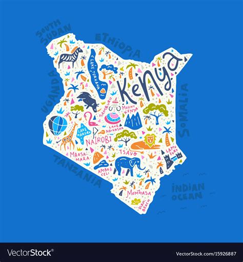 Kenya Cartoon Map