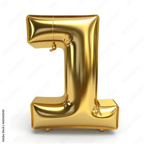 Shiny Golden Number Shaped Balloon Isolated on White Background. Number ...