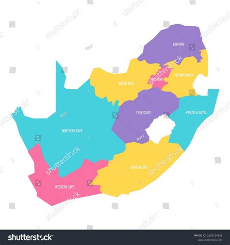 South Africa Political Map Administrative Divisions Stock Vector ...