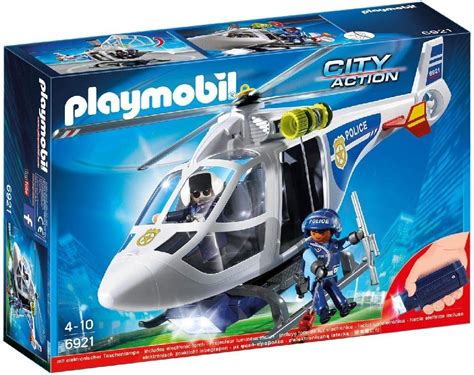 Playmobil 6921 City Action Police Helicopter with LED Lights ...