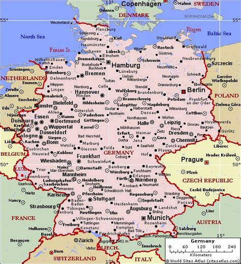 Printable Map Of Germany With Cities